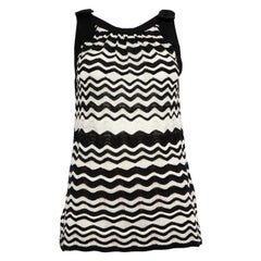 M Missoni Top en tricot noir à motifs de vagues Taille XL