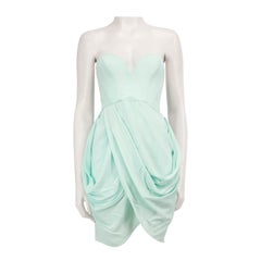 Zimmermann Blue Silk Strapless Mini Dress Size S