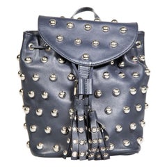 Valentino Garavani Rojo Valentino Negro Mochila de cuero con tachuelas