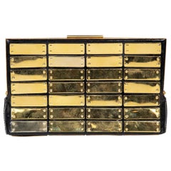 Jimmy Choo Black Patent & Gold Hardware Clutch