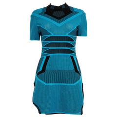 Alexander Wang - Vestito a rete bicolore da passerella blu - taglia M. I.