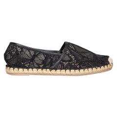 Valentino Garavani Espadrilles aus schwarzer Spitze, Größe IT 37