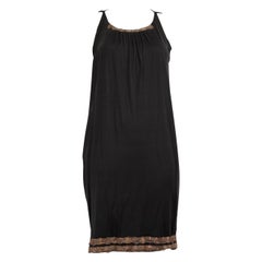 Balenciaga Vestido negro sin mangas con ribetes cosidos Talla L