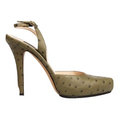 Zapatos de tacón Escada caqui de piel de avestruz talla IT 37