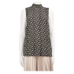 Zimmermann Blusa sin mangas de crepé floral negro Talla M