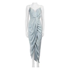 Zimmermann - Vestito midi asimmetrico in seta blu taglia S