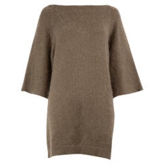 Hermès Khaki Wool Short Sleeves Knit Jumper Dress Size L