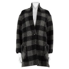 Isabel Marant Isabel Marant Étolie Grey Check Pattern Coat Size XS