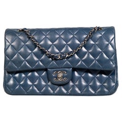 Chanel 2009 - 2010 Navy Leather Classic Bag
