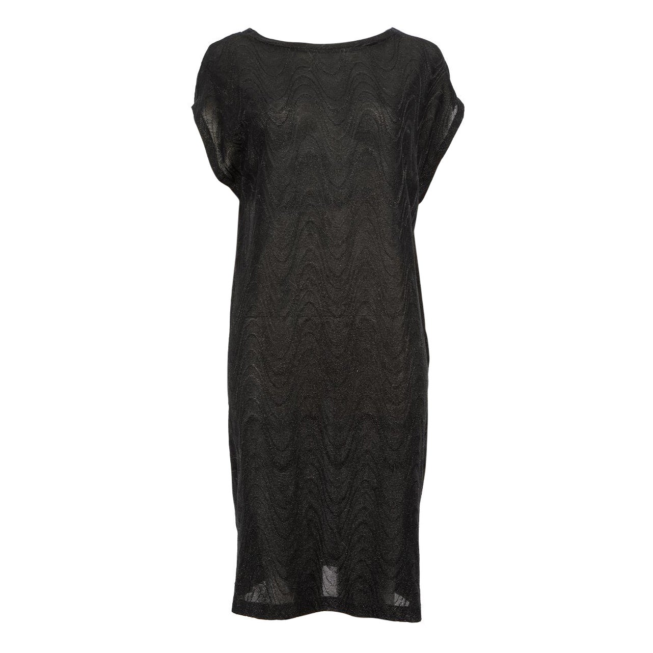 Missoni M Missoni Black Short Sleeves Knee-Length Dress Size M For Sale