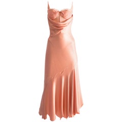 Alexander McQueen bias cut silk lingerie evening dress, Spring-Summer 2004