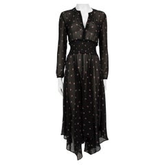 Maje Schwarz Abstraktes Durchsichtiges Midikleid Größe S
