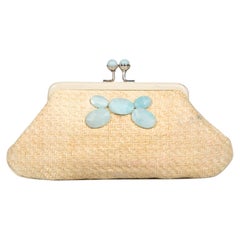 Anya Hindmarch Beige Woven Clutch Bag