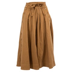 Ulla Johnson Brown Denim Midi Skirt Size XXS
