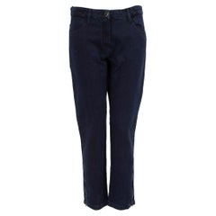 Chanel Navy Denim Mid Rise Jeans Size M