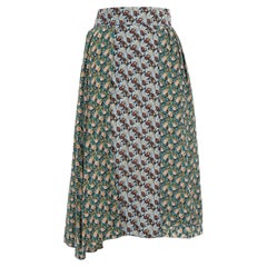 Marni Floral Silk Midi Pleated Skirt Size XL