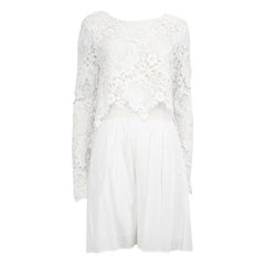 Chloé See By Chloé White Lace See Through Mini Dress Size L