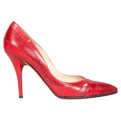 Jimmy Choo escarpins à bout pointu en python rouge, taille IT 38