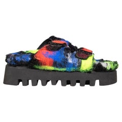Sandalias de plataforma de fieltro abstracto Casadei Talla IT 40.5
