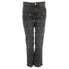Isabel Marant Isabel Marant Etoile Jean noir orné de fausses perles Taille S