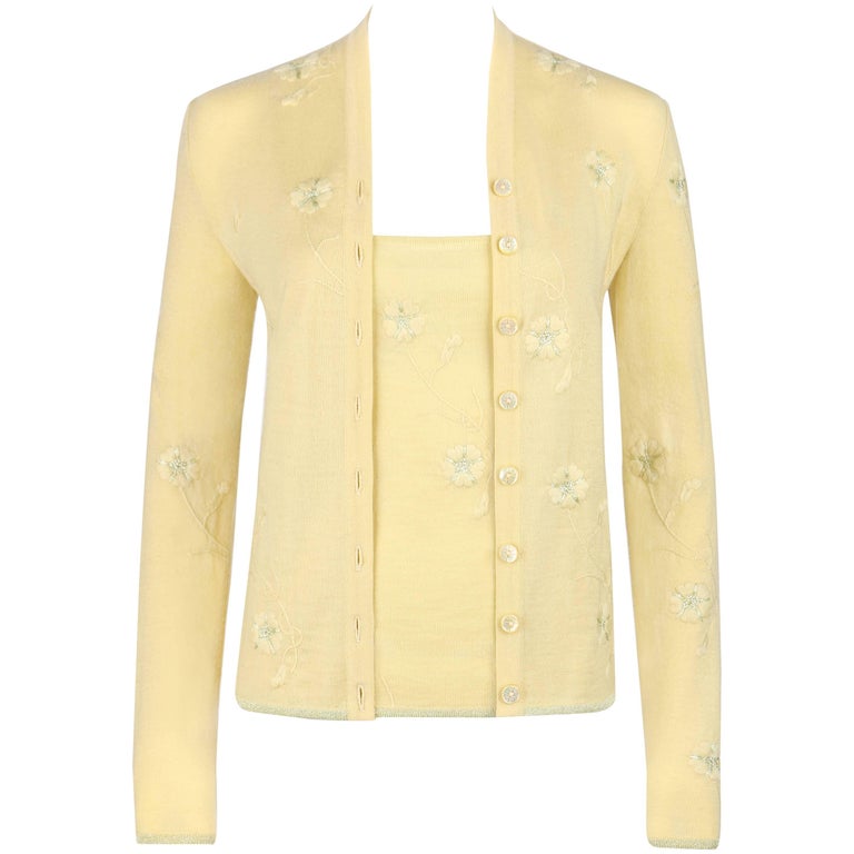 GIVENCHY Couture S/S 1998 ALEXANDER MCQUEEN Pale Yellow Floral