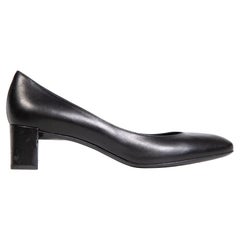 Fendi Black Mid Heel Leather Pumps Size IT 40