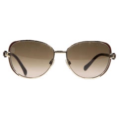 Chanel Brown Tortoiseshell Camellia Sunglasses