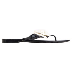 Chanel Black Flower Jelly Sandals Size IT 39