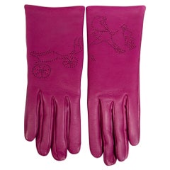 Guantes de piel morada Hermès