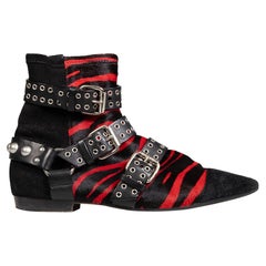 Isabel Marant - Bottes en cuir de veau imprimé zébré, taille IT 41