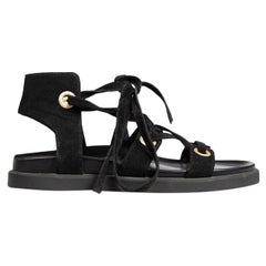 Gianvito Rossi Sandalias gladiadoras Ibiza de ante negro Talla IT 39.5