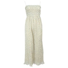 Ganni Floral Print Midi Ruched Dress Size M