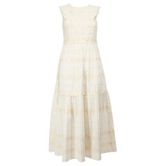 Valentino Garavani Red Valentino White Pleated Sleeveless Dress Size S
