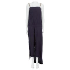 Brunello Cucinelli Navy Silk Jumpsuit Size L