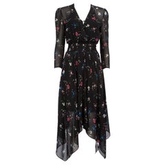 Maje Schwarzes Midikleid mit Blumendruck Größe S