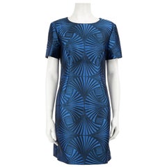 Alberta Ferretti Blaues Kleid mit glitzerndem Akzent Größe L