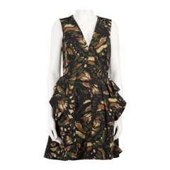 Alexander McQueen MCQ Printed Pattern Ruffle Dress Size L