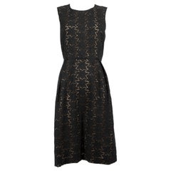 Max Mara Black Floral Lace Sleeveless Dress Size L
