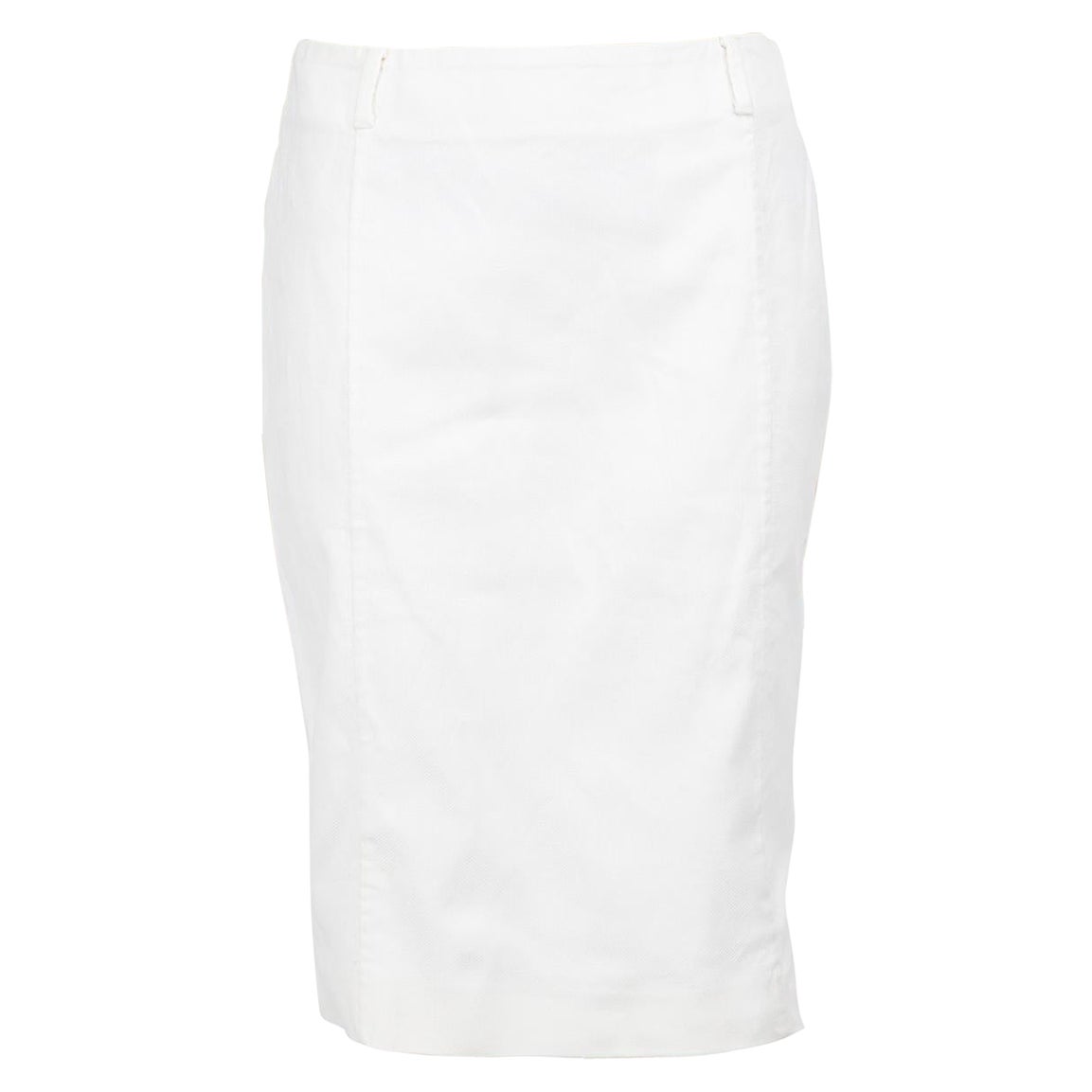 Prada Prada Sports White Knee Length Pencil Skirt Size M For Sale