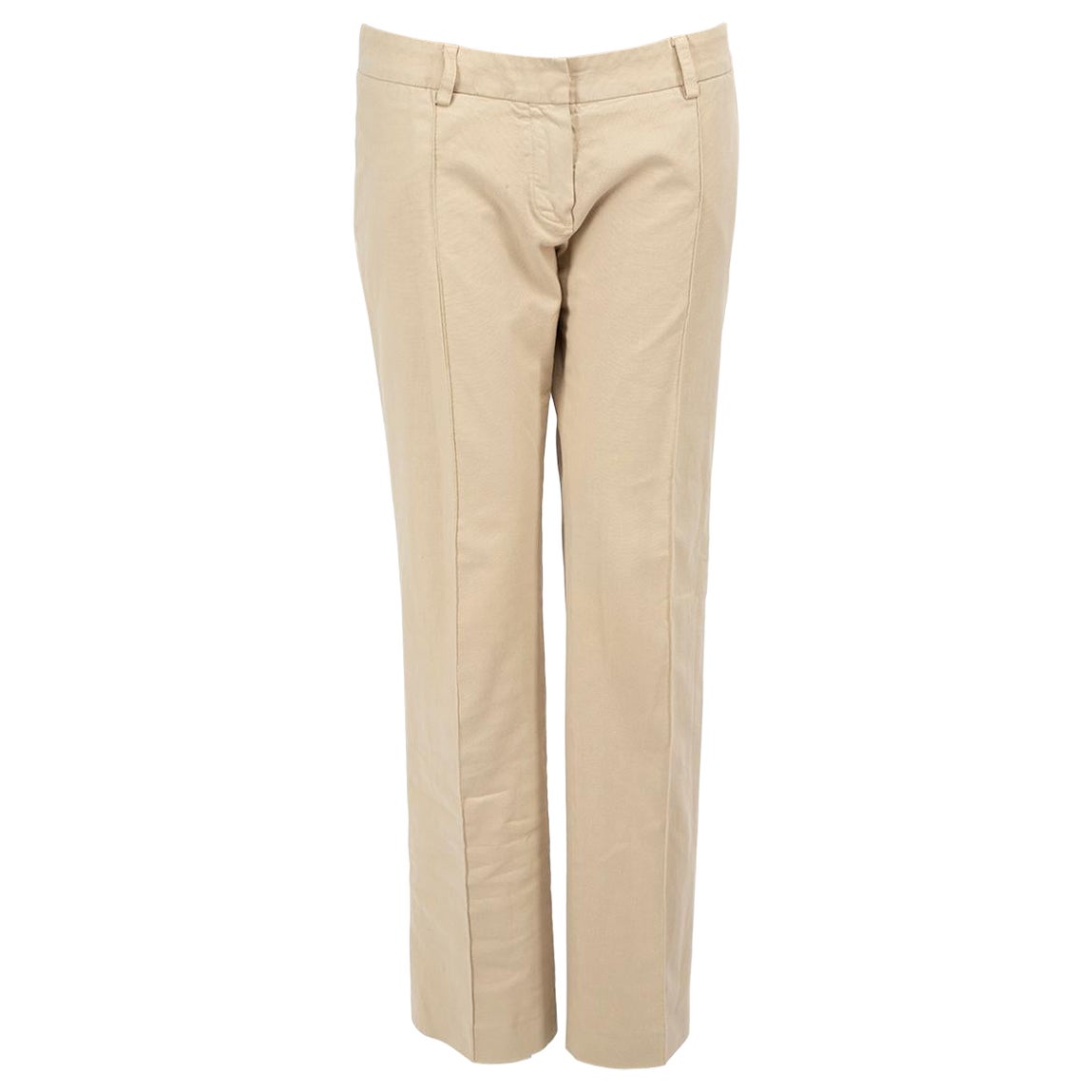 Fendi Beige Straight Fit Trousers Size M For Sale