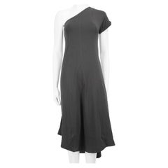 Brunello Cucinelli Graues asymmetrisches Midikleid Größe M