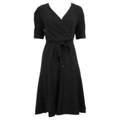 Max Mara Black Knee Length V-Neck Dress Size M