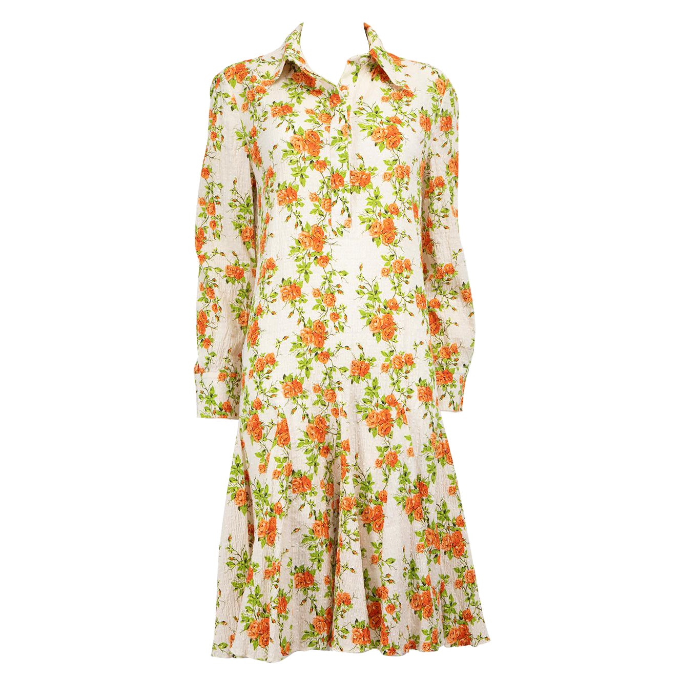 Emilia Wickstead Marion Floral Knee-Length Dress Size XL For Sale