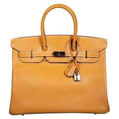 Hermès 2005 Caramel Chèvre de Coromandel PHW Birkin 35