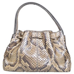 Tod's Beige Snakeskin Mini Top Handle Bag