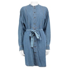 Victoria Beckham Vestido vaquero azul de manga larga Talla L