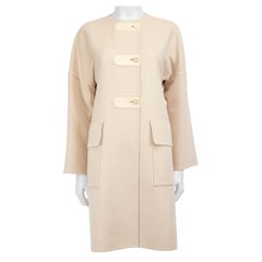 Hermès Ecru Cashmere Mid Length Coat Size S