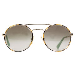 Prada Tortoise Pale Gold Round Sunglasses