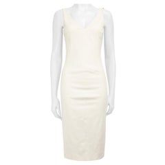 Sportmax Vestito midi bianco con scollo a V taglia XS