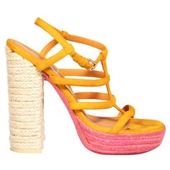 Saint Laurent - Tacchi in corda di camoscio arancione Taglia IT 36